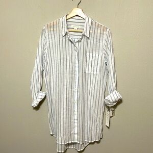 NWT Nordstrom Treasure & Bond menswear inspired, semi-sheer blouse, oversized S